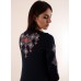 Embroidered cardigan "Poppies Luxury" black